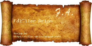 Füller Arion névjegykártya
